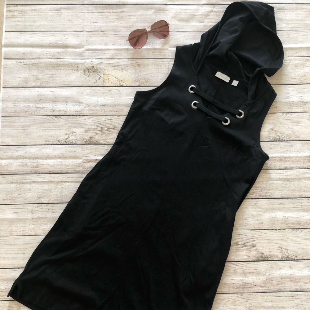 New York & Co black hooded tank dress XS